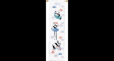 borduurpakket PN0191629 pandabeertjes gaan slapen..., groeimeter/meetlat