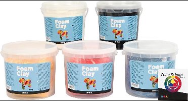Foam Clay®, primaire kleuren, Inclusief Color school instructies, 5x560gr