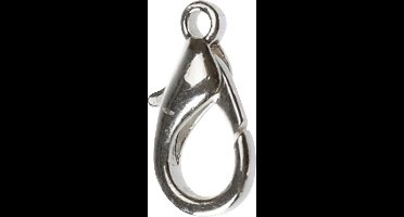 Karabijnhaken, L: 18 mm, verzilverd, 4 stuk/ 1 doos