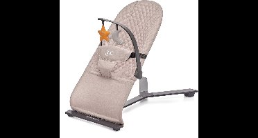 Kinderkraft MIMI Babywip- en Ligstoel - Voor Pasgeborenen tot 9 kg - 3-Positie Rugleuning, Speelboog, Lichtgewicht en Compact - Beige