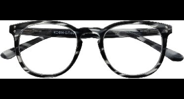 I Need You Leesbril Robin +1.50 Zwart met grijze print