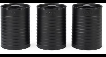 Russell Hobbs Ribbed 3-delige voorraadbussenset - Zwart