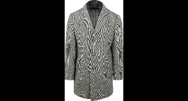 Suitable Coat Wol Pepita Pepper Grey - Maat 52 - Heren - Mantels & coats
