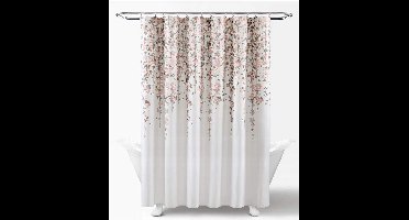 Boraboi® Charmant douchegordijn met bloemenpatroon voor sfeervolle badkamer,Rood en grijs,183*183 cm