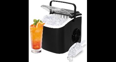 RVV® Ijsblokjesmachine - Ijsblokmachine - Ijsblokjesmaker - Inclusief Ijsschep - 1,3 Liter - Zwart 23cm x 30cm x 29cm