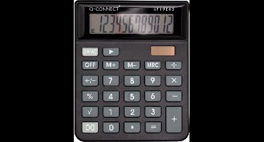 Q-CONNECT bureaurekenmachine KF19065 | 12 cijfers | zwart