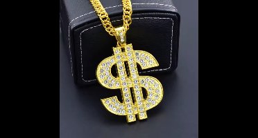 New Age Devi - Dolla Sign Chain - Goudkleurige Ketting Hanger - Pimp Gangster Rapper Baas