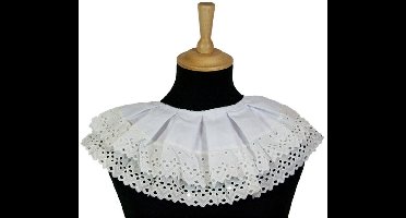 Piet kraag geborduurd 2 lagen wit