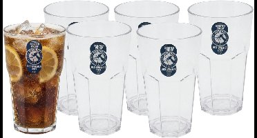 Excellent Houseware Longdrink glas - 6x - 370 ml - onbreekbaar kunststof - herbruikbaar
