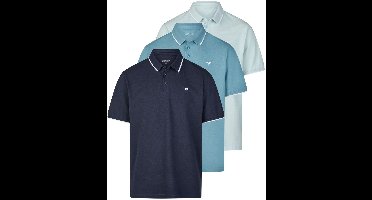 Mustang Heren Polo Mustang Pablo 3er Pack regular fit Veelkleurig 5XL Volwassenen - gemaakt van 100% katoen