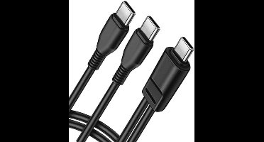 USB C Splitter Kabel - 2 in 1 Type C Mannelijke Splitter voor Mobiele Apparaten en Tablets