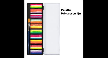 Schmink palette Prinsessen lijn 10 x 10 gram - Splitcake palet - One Stroke - Prinses Lines - inclusief Penseel