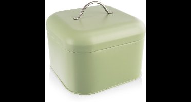 Orion Greenish Serie - Metalen Broodtrommel - Groen - 20x20x17 cm