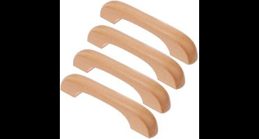 KARZO - 4 Stuks Meubel Deurgrepen Houten Kast Dresser Knoppen Houten Keuken Grepen Houten Lade Kast Deurklinken Meubel Beuken Kledingkast