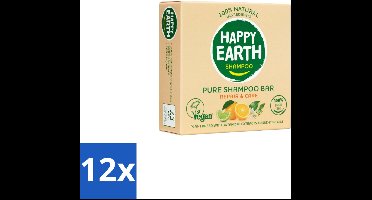 12 x Happy Earth – Shampoo Bar – 100% Natuurlijk Repair & Care – 70 g - Shampoo Bar - Droog Haar - Beschadigd Haar - Natuurlijke Shampoo - Vegan Shampoo