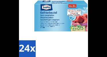 Toppits – Diepvrieszakjes – 3 Liter – 30 Zakjes - Voordeelverpakking - 24 stuks