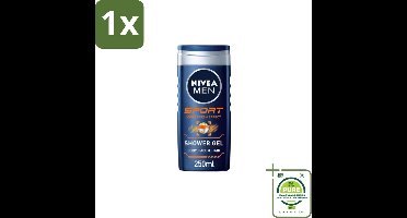 1 x NIVEA MEN – Douchegel – Sport – 250 ml - Sportdouchegel - Fris Na Sporten - Verkoelend Na Inspanning - Mannelijke Limoengeur - Huid En Haar Verzorging