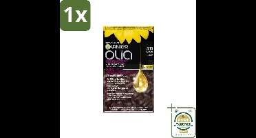 1 x Garnier - Olia 5.15 - Haarkleuring - Kastanje Lichtbruin - Zonder Ammoniak - 100% Grijsdekking- Haarkleuring - Permanent Haarkleuring - Kastanje Lichtbruin - Zonder Ammoniak - 100% Grijsdekking