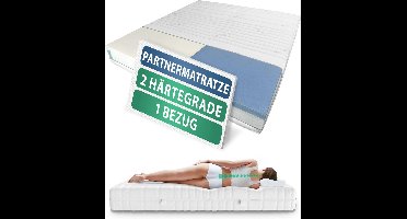Partnermatras 160x200 cm - Hoogwaardig 7-Zone Pocketveringmatras - twee verschillende hardheden - Gemiddeld (H3) & Stevig (H4) - 24 cm Premium hoogte - 160 x 200cm - Partnermatras