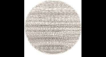 the carpet Calgary - stevig buitentapijt, plat geweven, modern design, ideaal voor keuken en eetkamer, vintage-look, boho-stijl, ook geschikt voor buitengebruik, Beige, 160 cm Rond