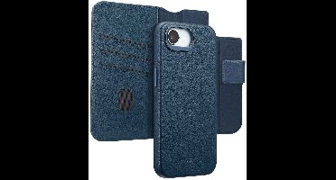 Accezz Hoesje - Geschikt voor Apple iPhone 17e / 16e - Leather Bookcase 2-in-1 geschikt voor MagSafe - Nightfall Blue