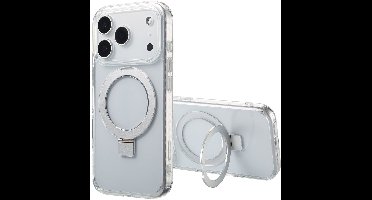 Accezz Hoesje - Geschikt voor Apple iPhone 17 Pro - Ring Stand Backcover geschikt voor MagSafe - Transparant