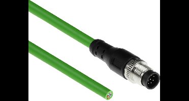 ACT Industrial 1,50 meter Sensor kabel M12A 8-polig female naar open end, Ultraflex TPE kabel, afgeschermd