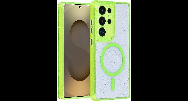 TUNIQ telefoonhoesje voor Samsung Galaxy S25 Ultra - MagSafe met glitter - Groen