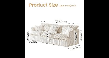 Hoekbank – Hoeksalon – Loungebank – 3-zitsbank – Zitbank – Modulair ontwerp – Eenvoudige montage – Duurzame stof met armleuningen