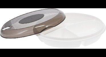 Plasticforte Magnetron schaal met vakjes - deksel en ventiel - kunststof - 24 x 6,5 cm - opwarmen