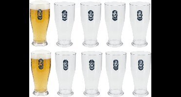 Excellent Houseware Bierglas - 20x - 520 ml - onbreekbaar kunststof - herbruikbaar