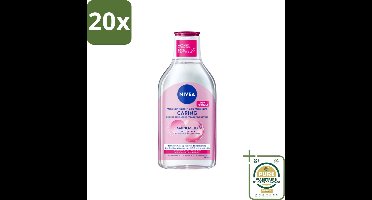 20 x NIVEA - Micellair Water - Essentials Verzachtend & Verzorgend - Voor droge huid - Met Amandelolie & Aminozuren - 400 ml - Grootverpakking - Micellair Water - Droge Huid - Gezichtsreiniging - Amandelolie - Aminozuren
