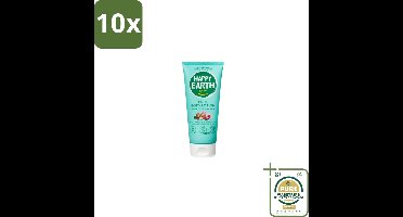 10 x Happy Earth – Bodylotion – 100% Natuurlijk – 200 ml - Grootverpakking - 100% Natuurlijke Bodylotion - Vegan Bodylotion - Droge Huid Verzorging - Biologische Amandelolie - Sheaboter