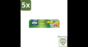 5 x Toppits – Zipper Multifunctionele Zakken – 3 Liter – 8 Zakjes - Grootverpakking - Koffiezetapparaat