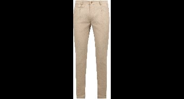 Suitable Chino broek Pico Pleat Flanel Sand - Maat 50 - Heren - Mannen broeken