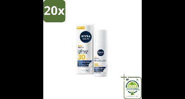 20 x NIVEA MEN – Gezichtscrème – Sensitive, Gevoelige huid, SPF30 – 50 ml - Grootverpakking - Gevoelige Huid - Hydraterende Crème - SPF30 - Zonbescherming - Blauw Licht Bescherming