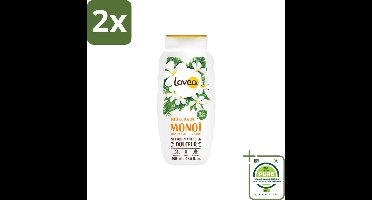 Lovea – Douchegel – Sulfaatvrij Monoï – Zachte reiniging – 400 ml - Voordeelverpakking - 2 stuks - Douchegel - Monoï