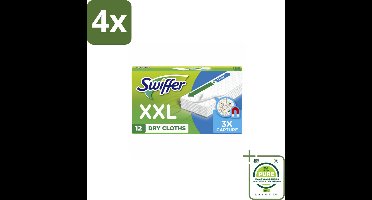 Swiffer - Vloerdoekjes – Dry Maxi XXL – 12 doekjes - Voordeelverpakking - 4 stuks - Droogdoekjes - Droog reinigen