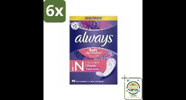 Always - Inlegkruisjes - Normal - Fresh - Voordeelverpakking - Voordeelverpakking - 6 stuks - Frisheid - Incontinentie