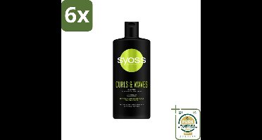 SYOSS - Rizos Pro Rizos Pro - Shampoo - Langdurige Styling - 440ml - Voordeelverpakking - 6 stuks - Krullen verzorgen - Krullend haar