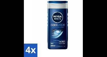 NIVEA MEN - Douchegel - Cool Kick - 250 ml - Voordeelverpakking - 4 stuks