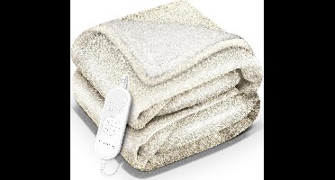 Elektrische Deken 1 Persoon - Warmtedeken Elektrisch - Extra Zacht - Beige