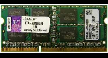 Integral KTA-MB1600/8G-IN geheugenmodule 8 GB 1 x 8 GB DDR3 1600 MHz