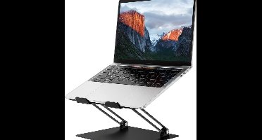 Famanu - Aluminium verticale dubbele laptopstandaard verstelbaar bureauhouder geschikt voor MacBook Air Pro zilver
