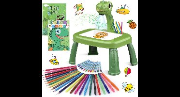 RVV® Tekenprojector Kinderen - Tekenprojector - Kinder Tekenprojector - met Tafeletje - Groen- 32cm x 32cm x 37cm