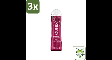 3 x Durex Play Glijmiddel Crazy Cherry 100 ml - Grootverpakking - Durex - Lubrifiant - Smeermiddel - Intiem - Massage