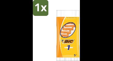 1 x Bic - Scheermesjes - Enkel Mesje - Wegwerpmesjes - 5 Scheermesjes - Scheermesje - Wegwerpmesje - Enkel Mesje - Roestvrij Staal Mesje - Chroomcoating
