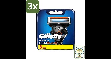 3 x Gillette - Fusion 5 ProGlide - Precisie en comfort - 8 Navulscheermesjes - Grootverpakking - Scheermesjes - Navulmesjes - Gillette Fusion 5 - Proglide - Anti-frictie