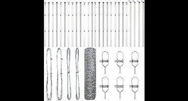 vidaXL - Hekpaal. - Zilver