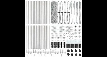 vidaXL - Hekpaal. - Zilverkleurig